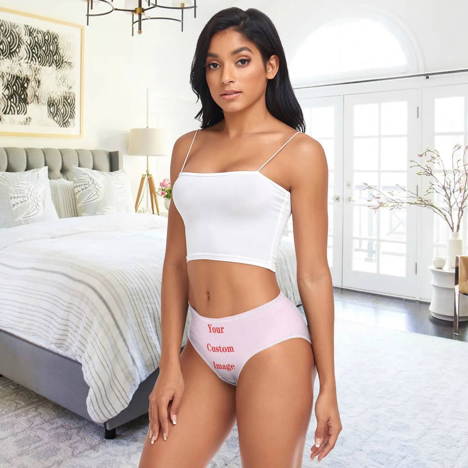 Women's Sexy Panties Bamboo fiber Panty Underwear Custom image Briefs Female Underpants Intimates Breathable Women Lingerie 2XL