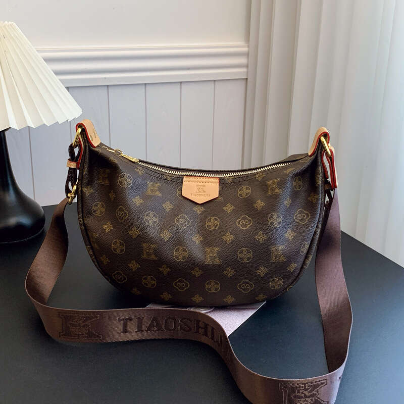 Luxury Bags Designer Small Shell Bags with Wide Strap Crescent for Women 2025 New Printed Dumpling Versatile Shoulder Crossbody Bag