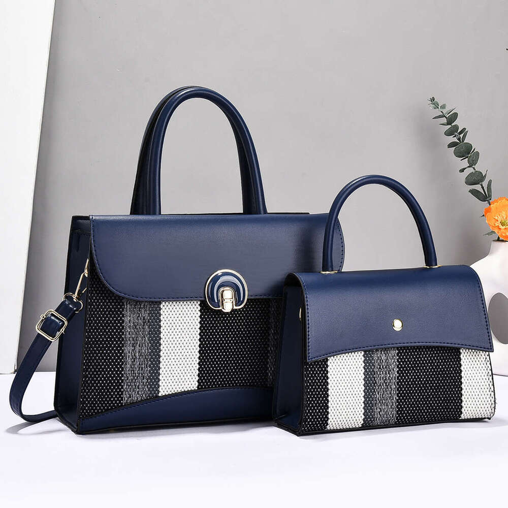 Mother and Child Large Handbag Two-Piece Set Striped New Taizhou Women's Bag Single Shoulder Bags
