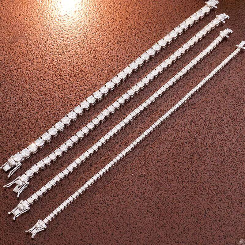 5mm Wholesale Men Jewelry Fashion Charming 10K 14K Solid Gold Tennis Bracelet Hip Hop Gold Charm Bracelet and Bangles