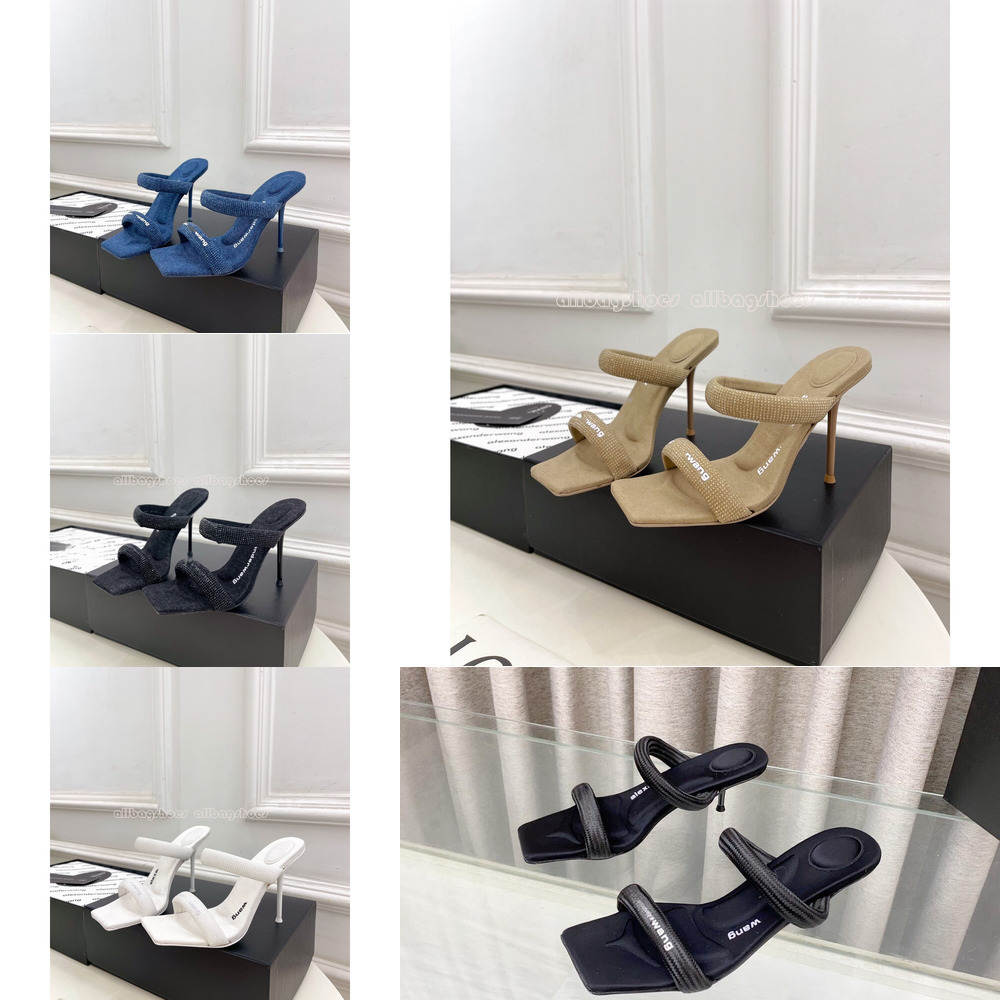 Designer Shoes AlexanderWangs Dress Shoes Luxury Lady Heels Top Sheepskin Manufacturing Top Quality High Heels Platform Beige Pumps Sandals With Logo And Box