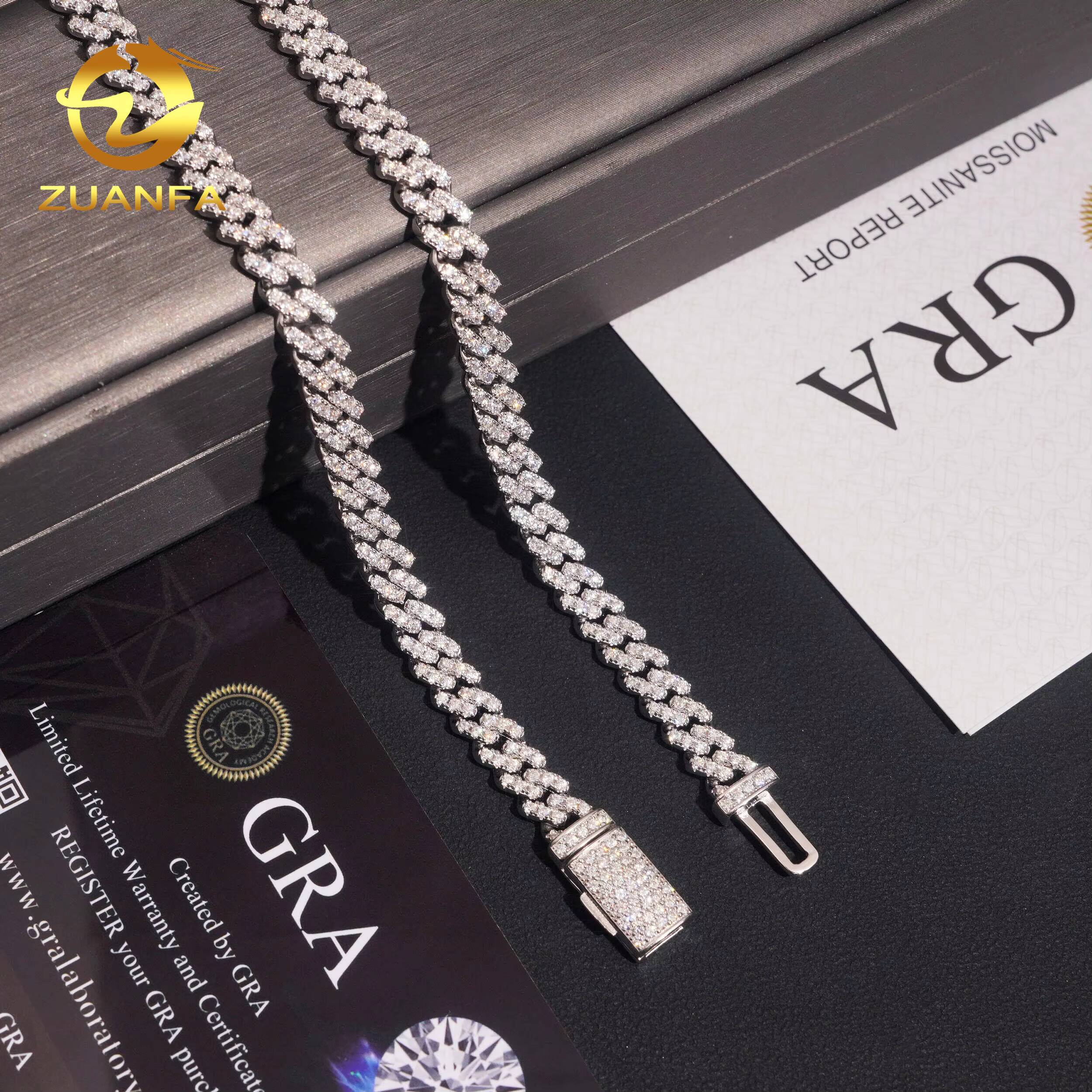 Hot Sale 6mm Custom Hip Hop Jewelry Necklace Iced Out Diamond 925 Sterling Silver VVS Moissanite Cuban Link Chain Bracelet USA