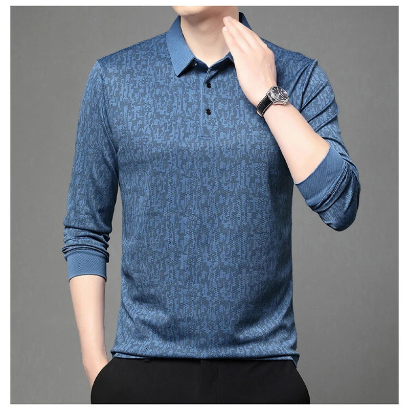 Spring and Autumn Business Leisure Fusion Golf Polo Collar Long Sleeve Mens Top Tshirt 250905