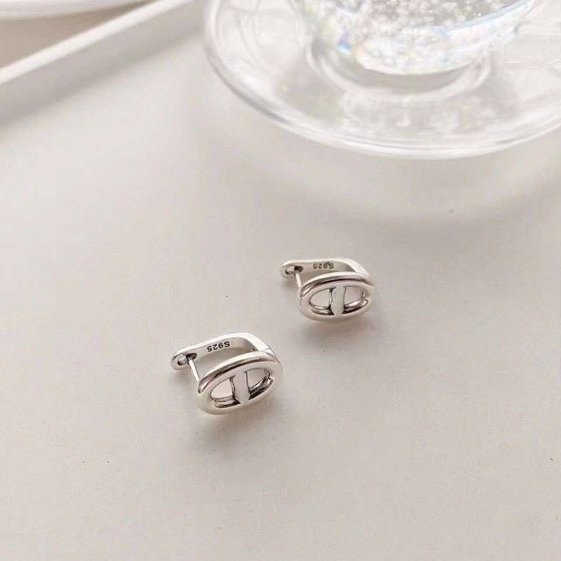 DHpet 2025 Summer: Korean - Style S925 Silver Geometric Pig - Nose Hollow Earrings for Women