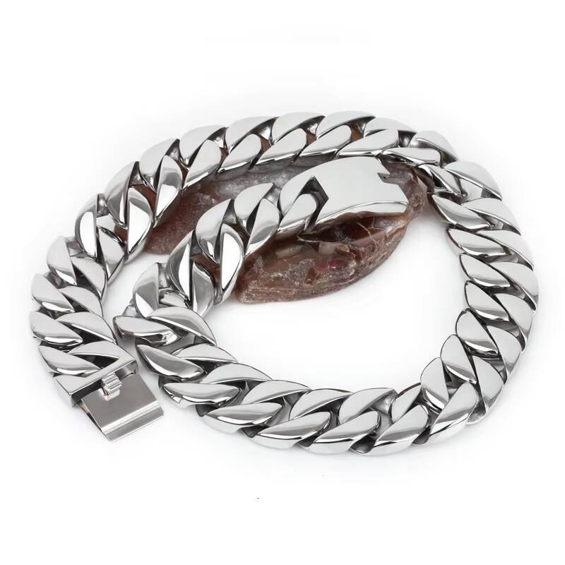 GZYS JEWELRY Wholesale Good Quality Stainless Steel 24mm 32mm Big Heavy Cuban Chain Necklace Men