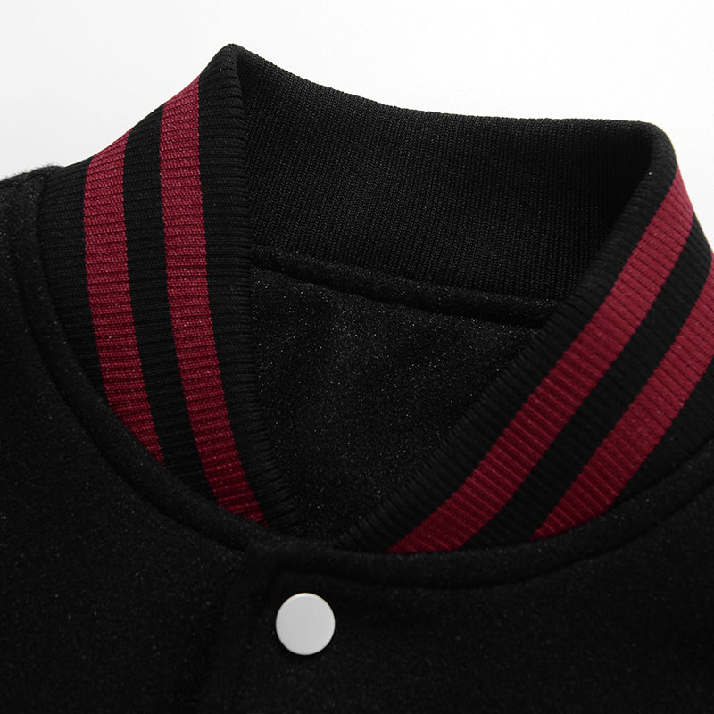 Flip collar embroidered baseball jacket for men and women in spring and autumn, new high street retro couple stand collar jacket1