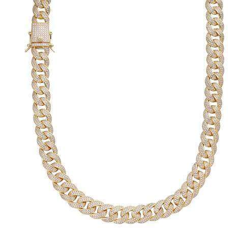 Men's Cuban Link Chain with Miami Moissanite Dia Elegant Jewelry Product
