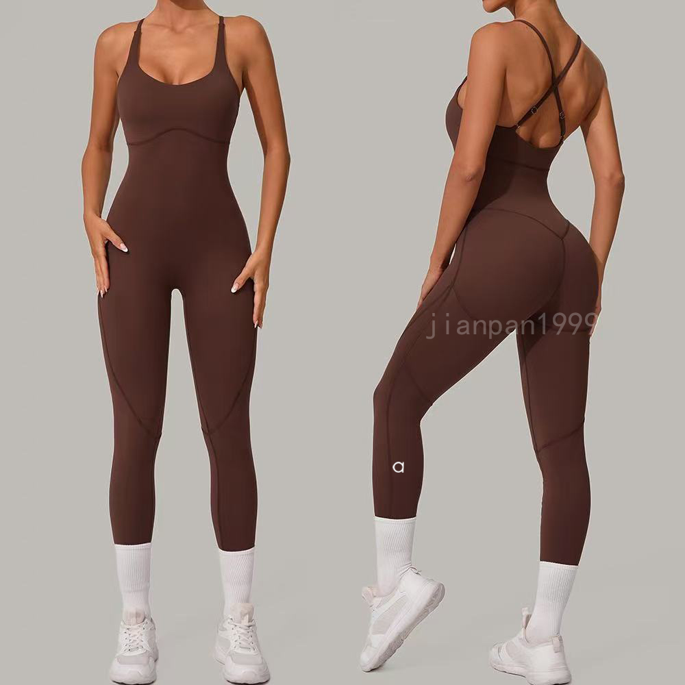 Womens Jumpsuits Yoga Outfits Sleeveless Close-fitting Dance One Piece Jumpsuit Long Pants Fast Dry Breathable bodysuit workout set