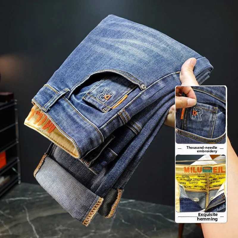 Mens Vintage American Style Slim Fit Jeans High End Trendy Casual Pants Smooths Your Silhouette Small Feet Autumn mens jeans W250905