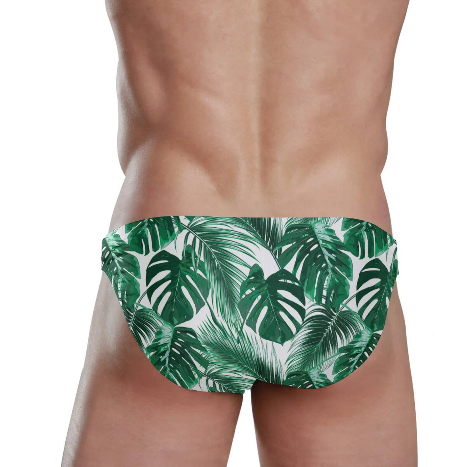 Men's Underwear Swim Trunks 2025 New Mens Swimsuit Sexy Men Briefs Beach Sports Palm-Tree Swimming Shorts