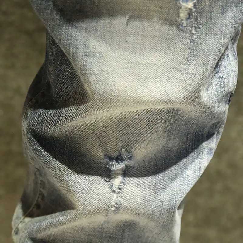 New Designer Korean Style Clothes Mens Casual Slim Denim Pencil Spring Autumn Skinny Ripped Classic Jeans Cowboy Pants for Men W250905