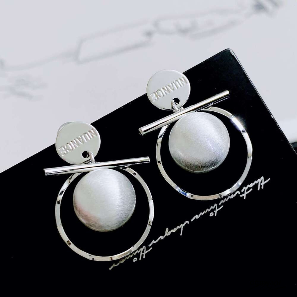 Collections Kanamina Unique Niche Round Splicing Brushed Ddmydec Ball For Women S Sier Needle Fashionable Elegant Earrings Ddmydec