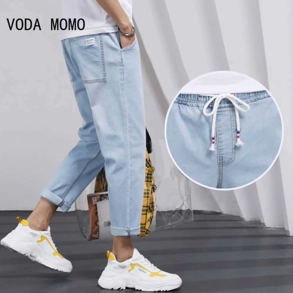2024 New Mens Stretch Ankle Length Jeans Fashion Casual Cotton Slim Fit Denim Pants Korean Trousers Male Brand Cloth W250905