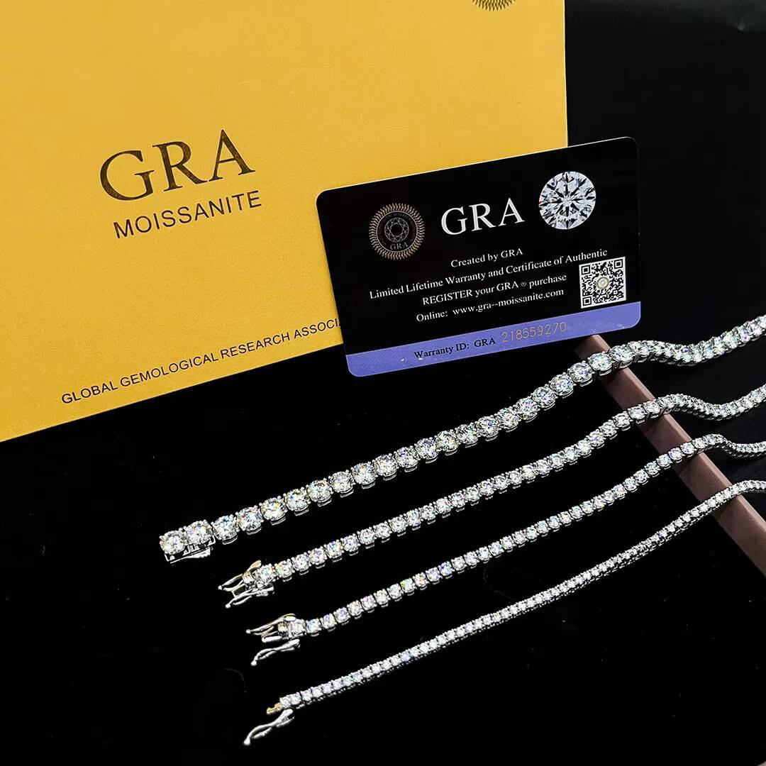 Wholesale Jewelry Pass Diamond Tester Women Necklace Gold 925 Sterling Silver Hip Hop VVS Moissanite Tennis Chain for Men