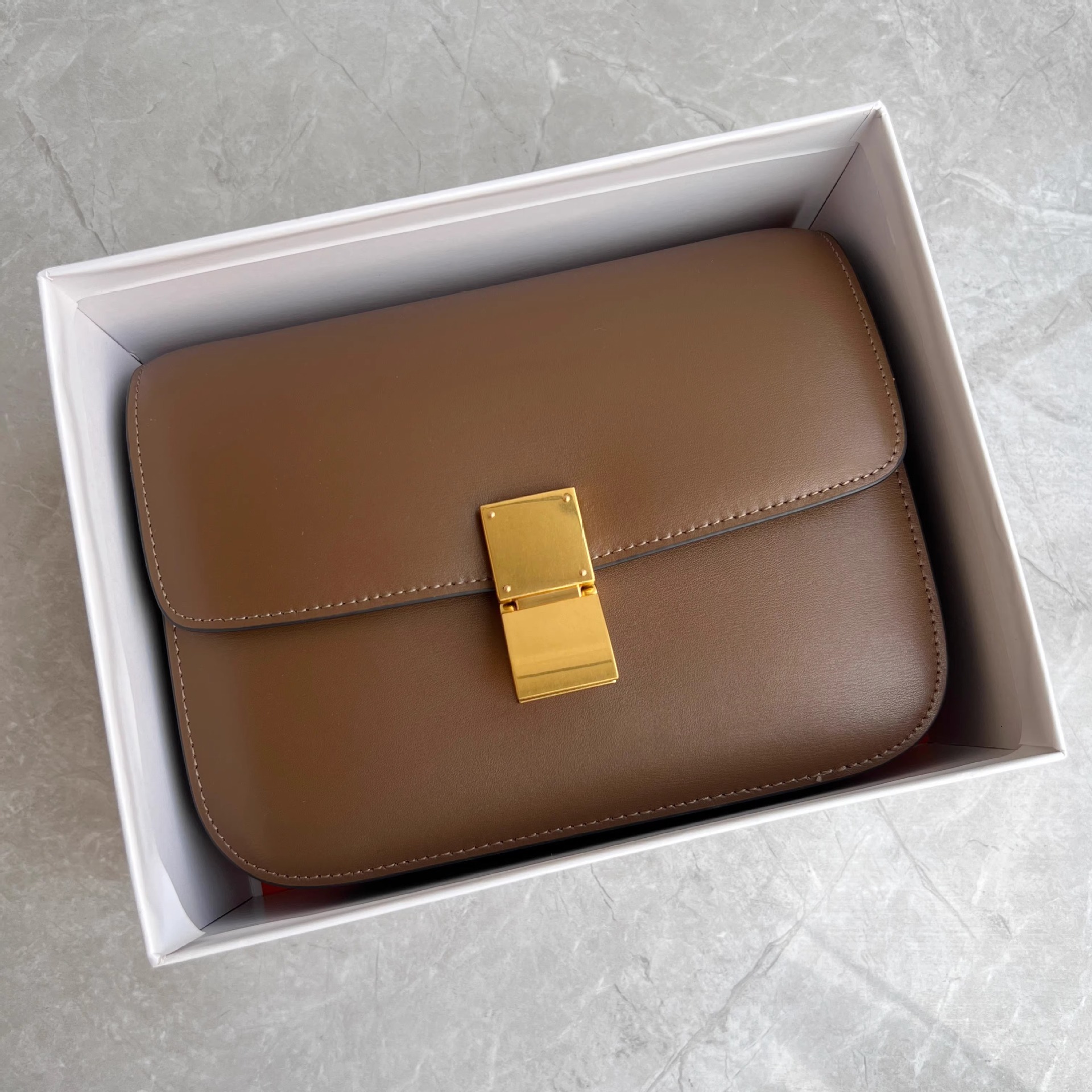 Genuine Leather Women's Box Tote Bag Small Square Bag Light Luxury Niche Women's High-end Shoulder Crossbody Bag be