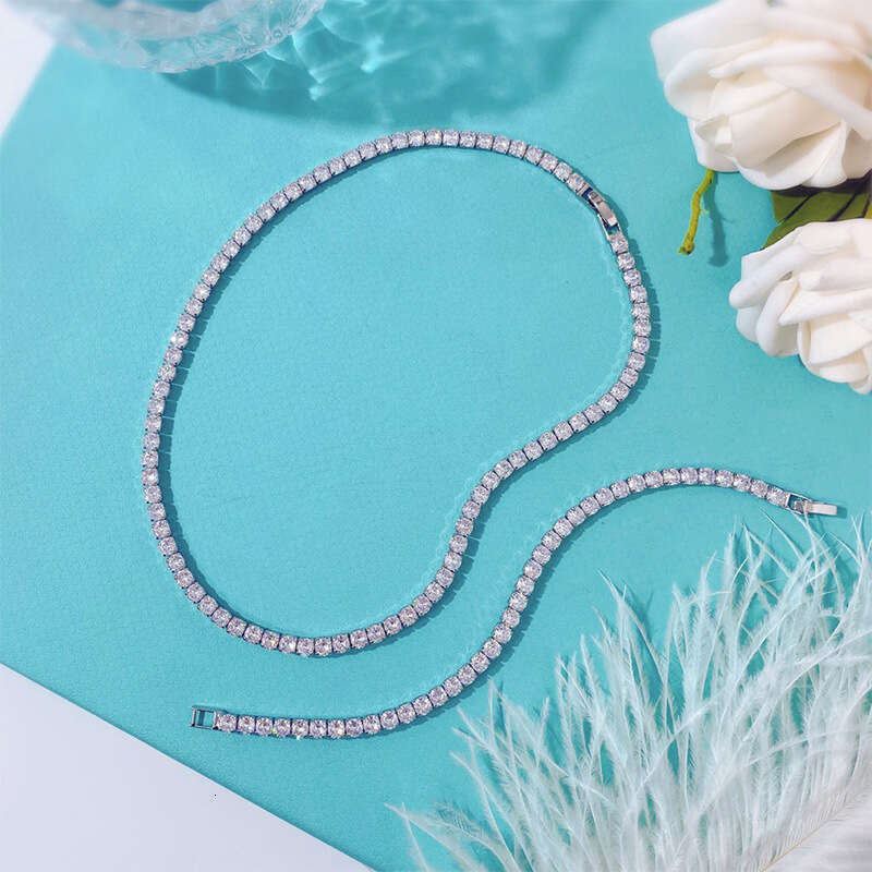 Full Dia for Women Korean Fashion 4mm Square Round Zircon Claw Chain Bracelet Stall Small Merchandise Accessories