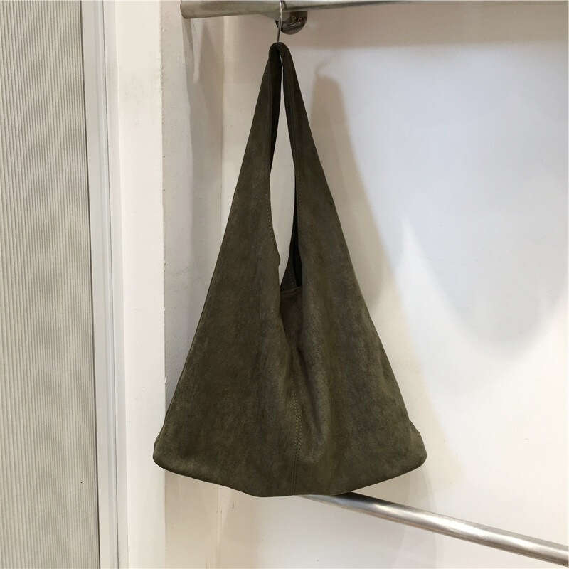This Season Autumn Winter Suede Tote Large Capacity Shoulder for Women Artistic Casual Commuter Underarm Bag