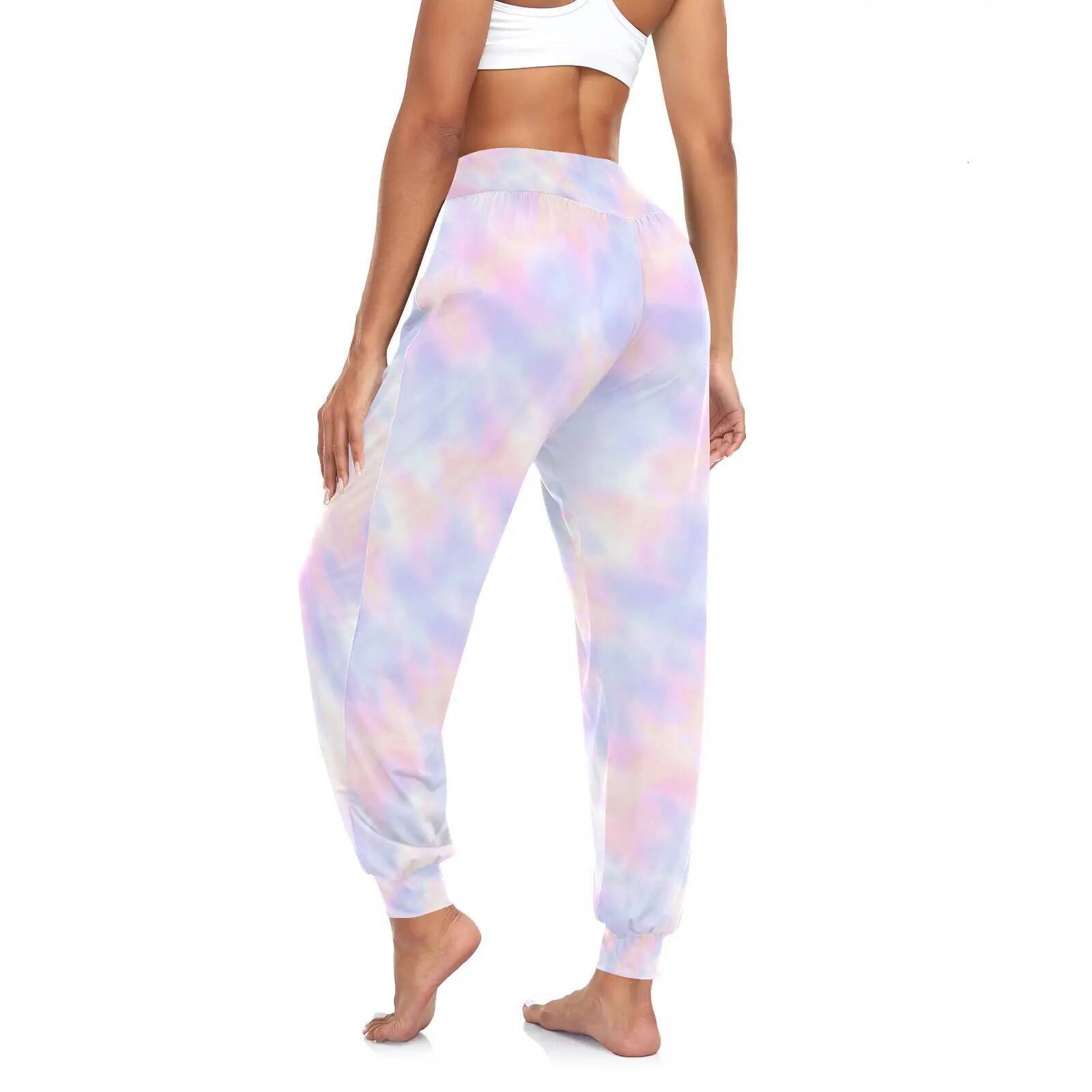 New Women Casual Modal Harem Lady Dance Practice Pants Purple Orange Tie Dye Yoga Suit Long Trousers Bloomers Dancewear
