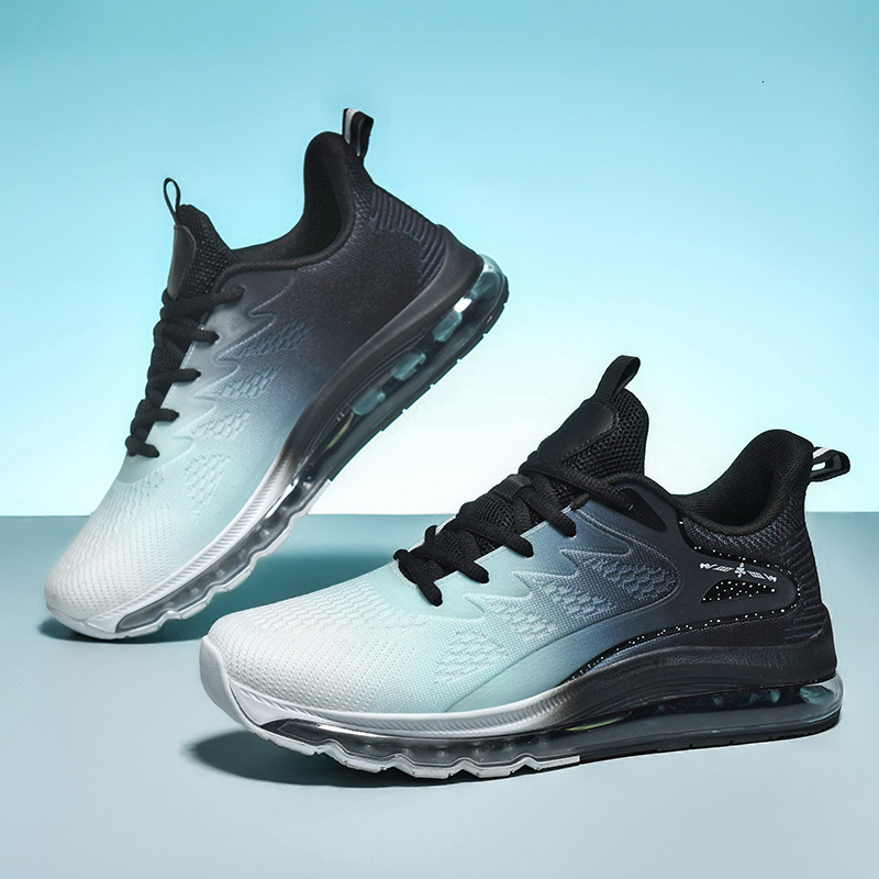 Fashion Air Cushion Running Shoes For Men Big Size Breathable Mesh Shock absorption Sneakers
