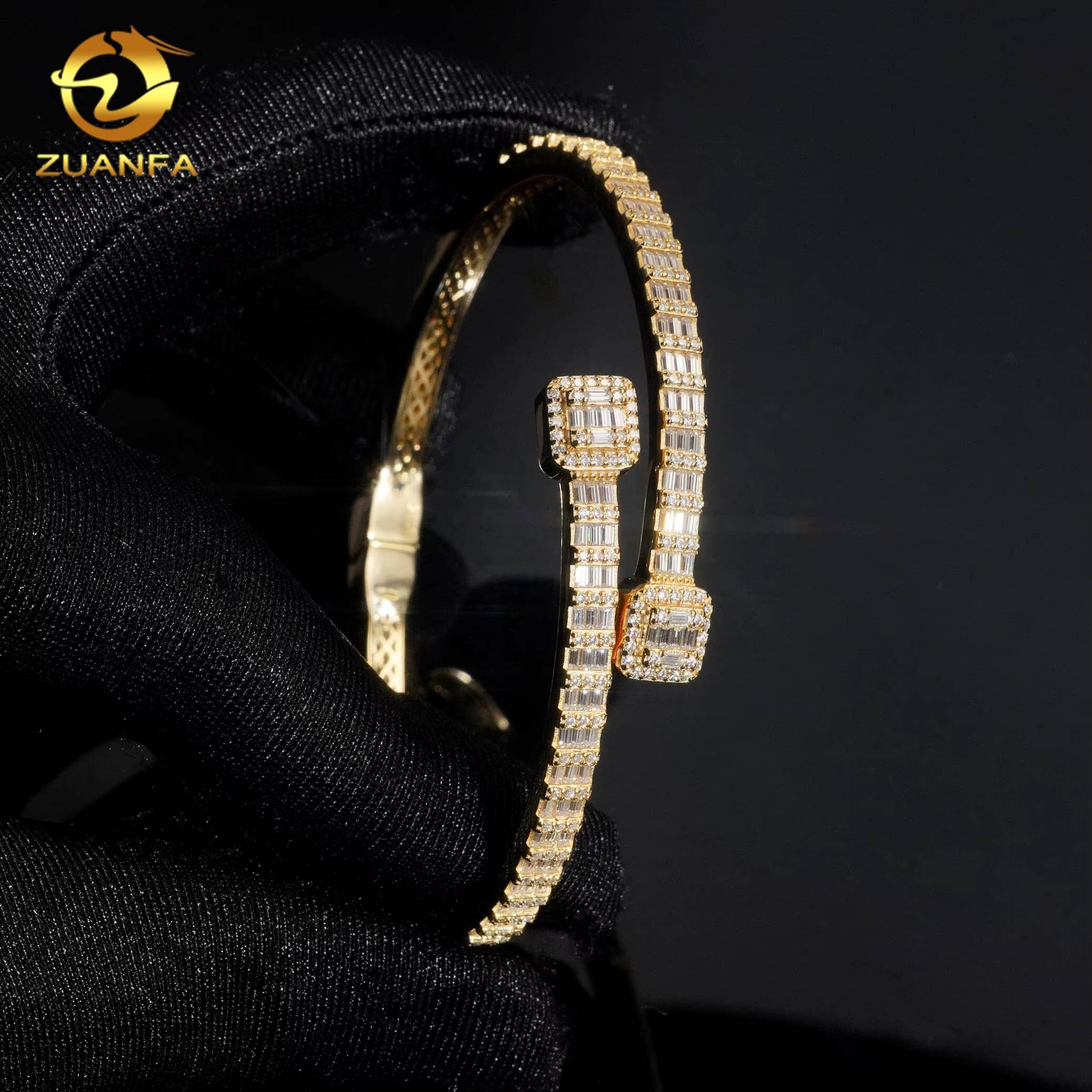 Fine Jewelry Small Bracelet Silver 925 Iced Out Vvs Diamond Hip Hop Vvs Moissanite Bangles
