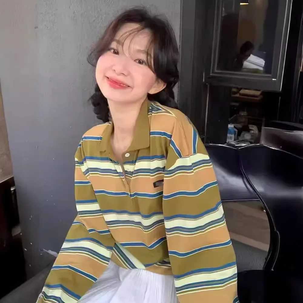 New Spring Summer 2023 Mens Womens Clothing Letter Embroidery LooseFit Striped Long SLeeve Shirt Top Z250905