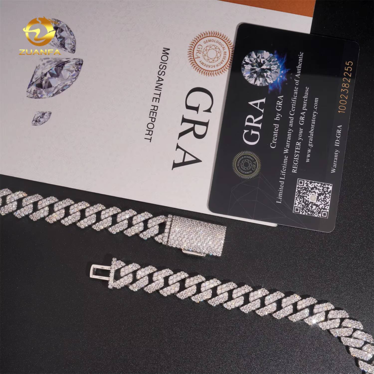 Ready to Ship Iced Out 12mm 2 Rows Cuban Link Chain 925 Sterling Silver Moissanite Diamond Hip Hop Jewelry