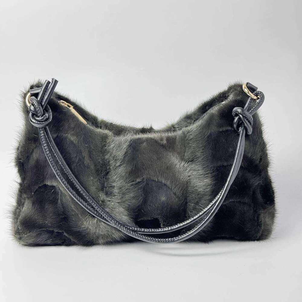 Real Fur Shoulder Bag Women 2025 New In High Quality Mink Hair Fashion Designer Handbag Trend Casual Elegant Female Bags