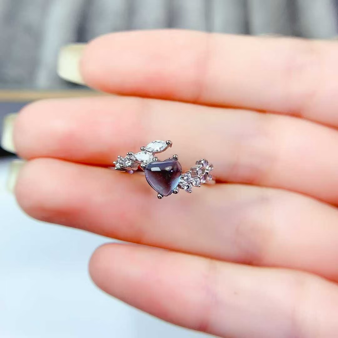 925 silver gemstone ring natural topaz ring 6mm London blue topaz jewelry with certificate