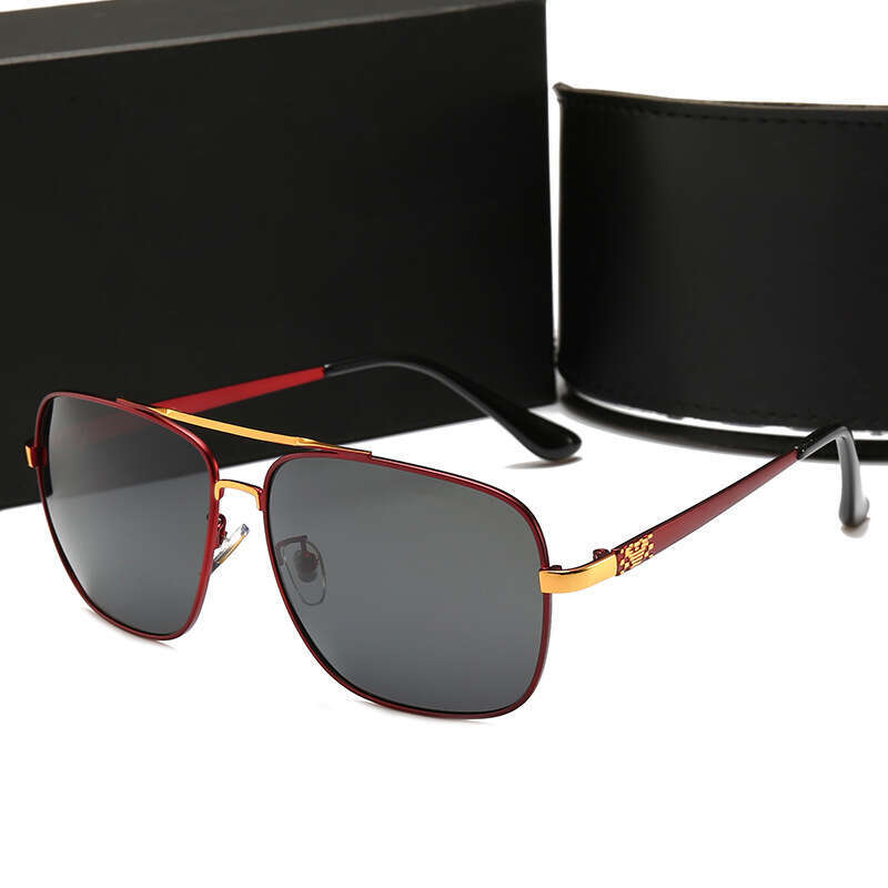 New Men's Polarized Metal Cycling Driving Fashion Sunglasses Square Frame 10022 000