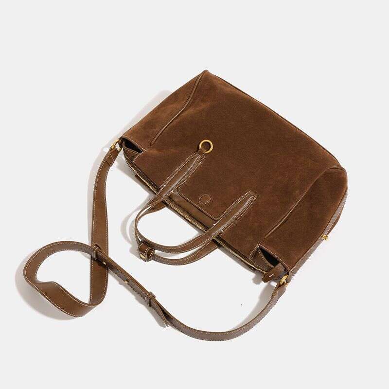 2025 New Large-Capacity Suede Handheld Boston Shoulder Commuter Bag Fashion Versatile Leisure Daily Simple Commuting Personalized
