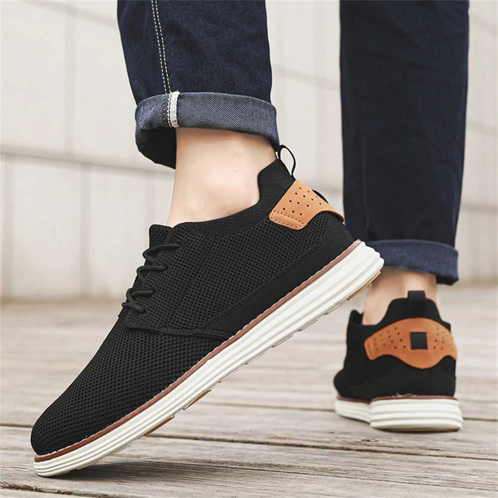Plus Size Mens Trendy Solid Woven Knit Breathable Sneakers Comfortable NonSlip Shoes for Men Outdoor Activities Z250905