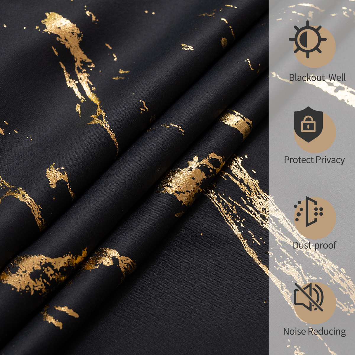 YL-37105 cross-border hot stamping and silver marble high-precision blackout curtain punching living room sunscreen finished curtain