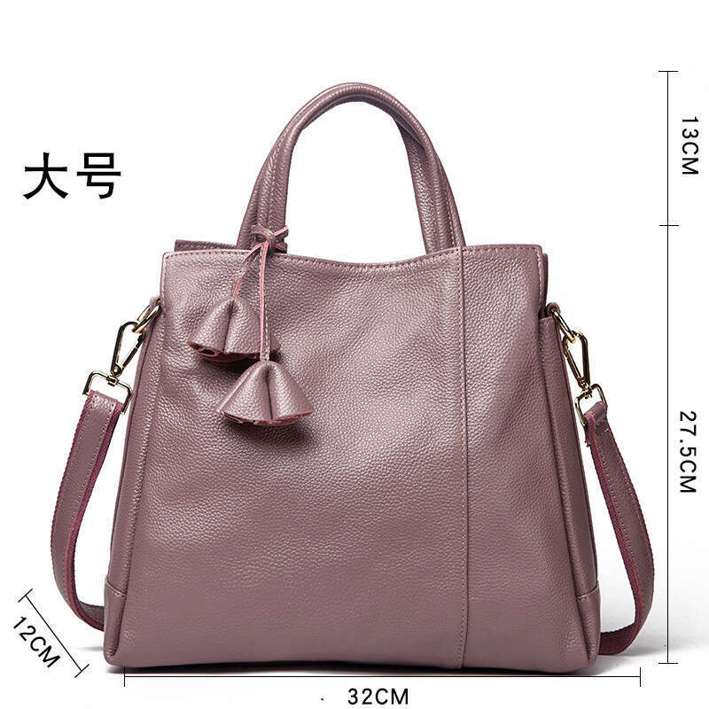Qian Dian 2025 New Fashion Middle-aged Handbag Genuine Leather Small Shoulder Women's Crossbody Bag