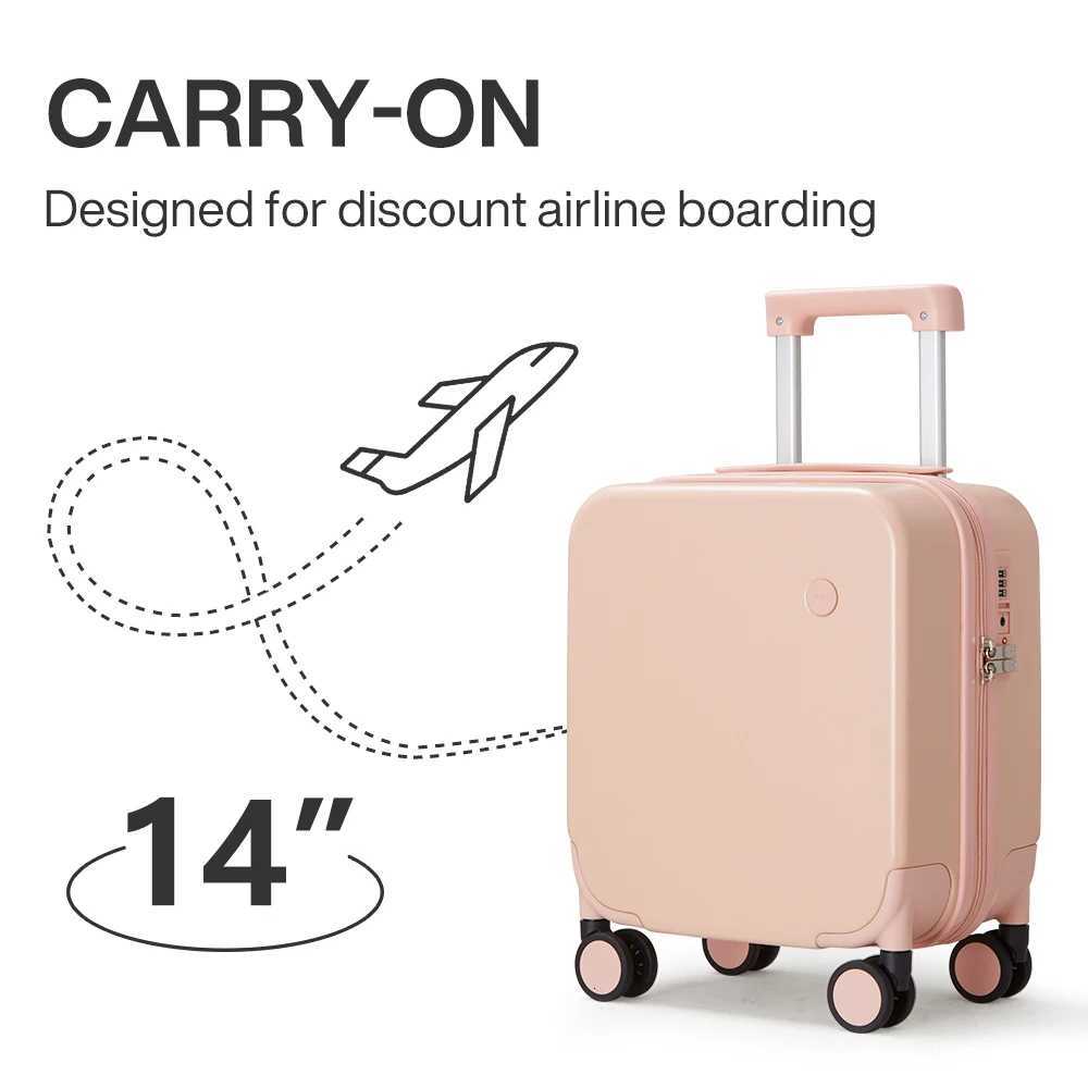 MIXI 14 Inch Underseat Carry on Luggage Lightweight Mini SuiTCase PC Small Bag TSA Lock Travel Suit Case Spinner Wheels Z250905
