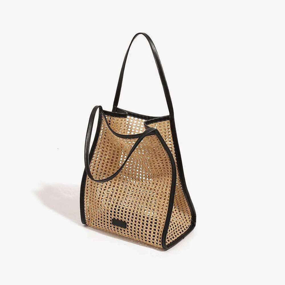 Hollow Out Weave Beach Bag For Women Designer Handbag And Purse 2025 New In Casual Vacation Large Capacity Tote Shoulder