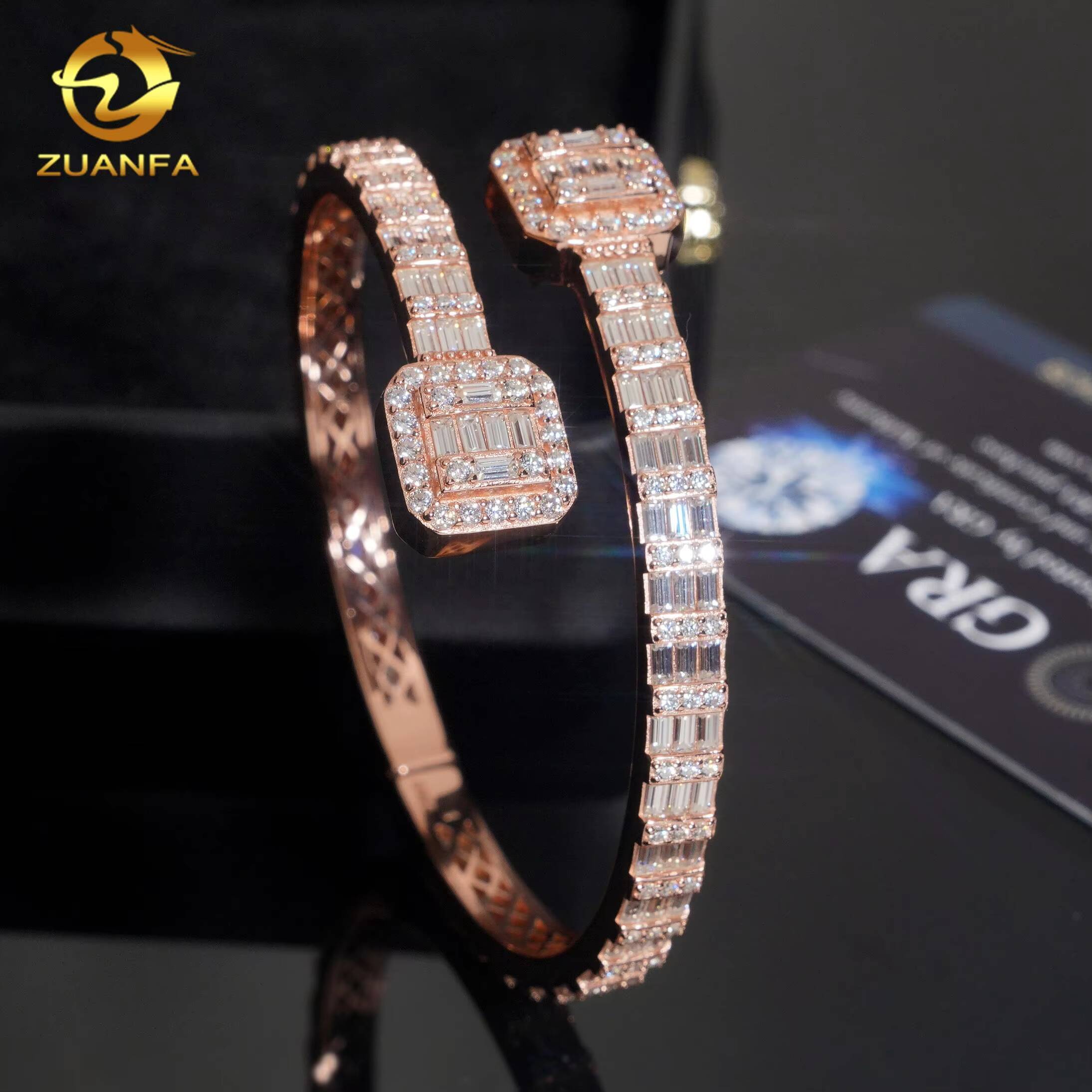 Wholesale Price Bangle Silver 925 Iced Out Diamond VVS Moissanite Fine Jewelry Hip Hop Bangles