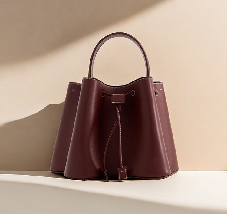 TB BHULAMTE Designer Bag Women's Bag 2025 New Fashion Elegant Turkish Pleated Luxury Bag Drawstring Bucket Bag Handbag Shoulder Crossbody Bag