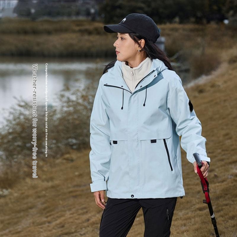 Y620 Graphene Solid Color Casual Three-in-One Windproof Jacket