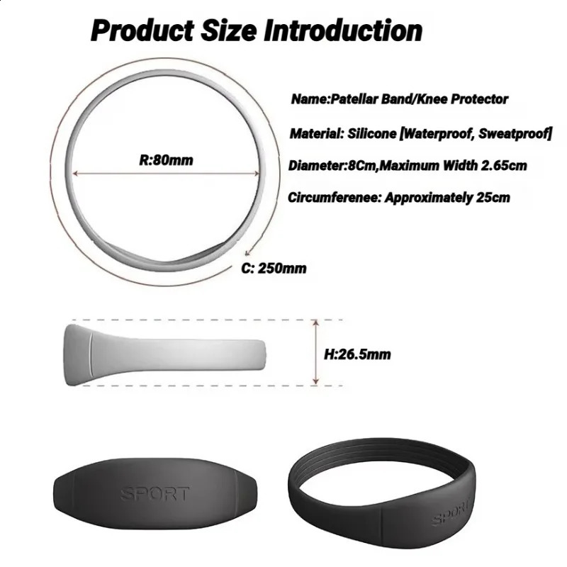 2PCS Silicone Patella Tendon Knee Straps Support Care Strap Fixed Protection Flexible Sports Band Patellar Strape Brace Shock 250905