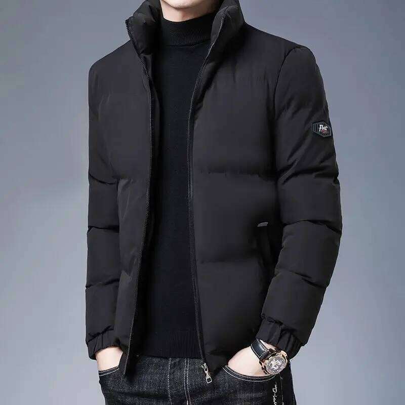 High Street Now Parkas Men Winter Chic Down Thicken Jacket Thermal Handsome Gradient Stand-up Collar Home Comfortable Coat
