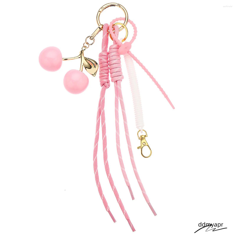 Keychains In Pink Cherry Bag Charm Ddmydec Braided Rope Woman Fashionable For Bags Pendant Accessories Gift Ddmydec Ddmydec