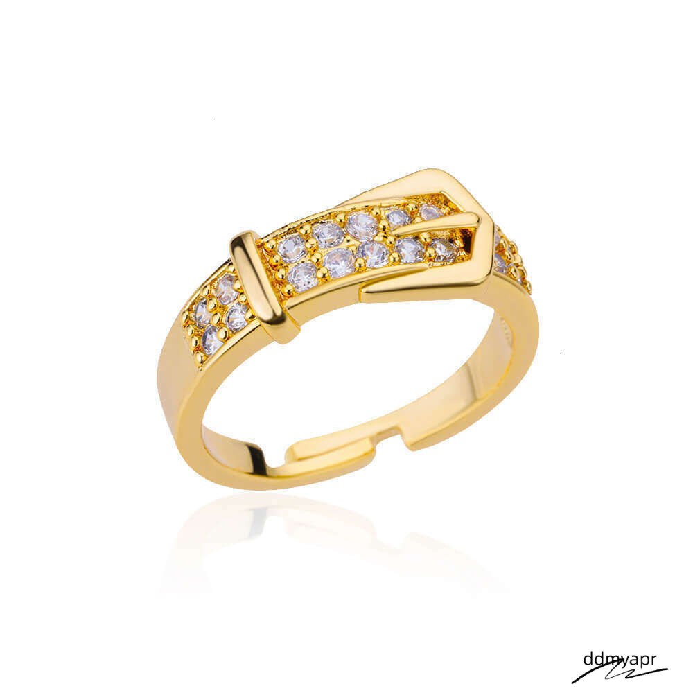 Collections European-Style Gold Buckle Ddmydec Ring Adjustable Plated Crystal Band For Women Ddmydec