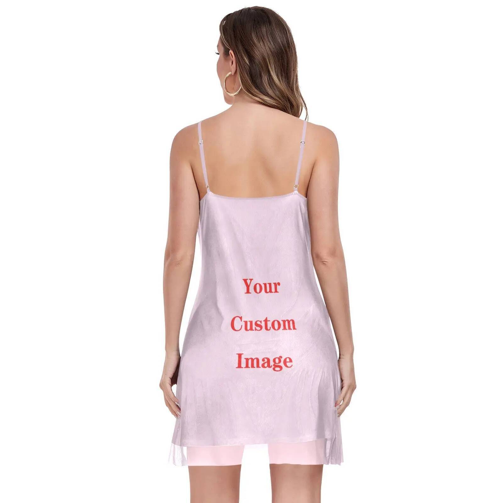 New Women's Camisoles Full Slips with Shoulder-straps Long Under Dress Customized images Underskirt Inner Petticoat