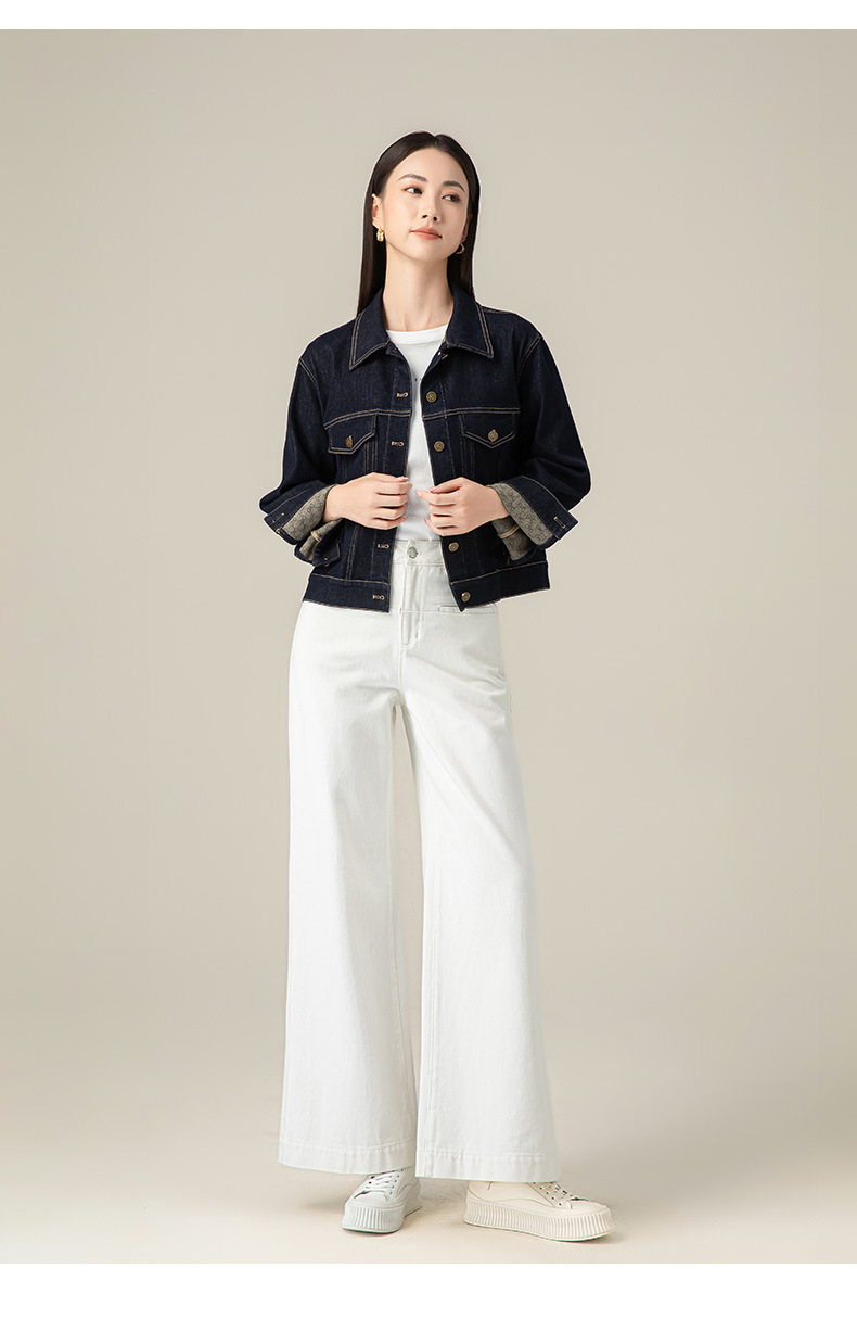 Lanjia- Women's Tracksuits Neploe Autumn Casual All-Match Suit Wid Leg Pants Western Small Fragrance Exquisite Coat Sequin Turn-Down Collar Set 3