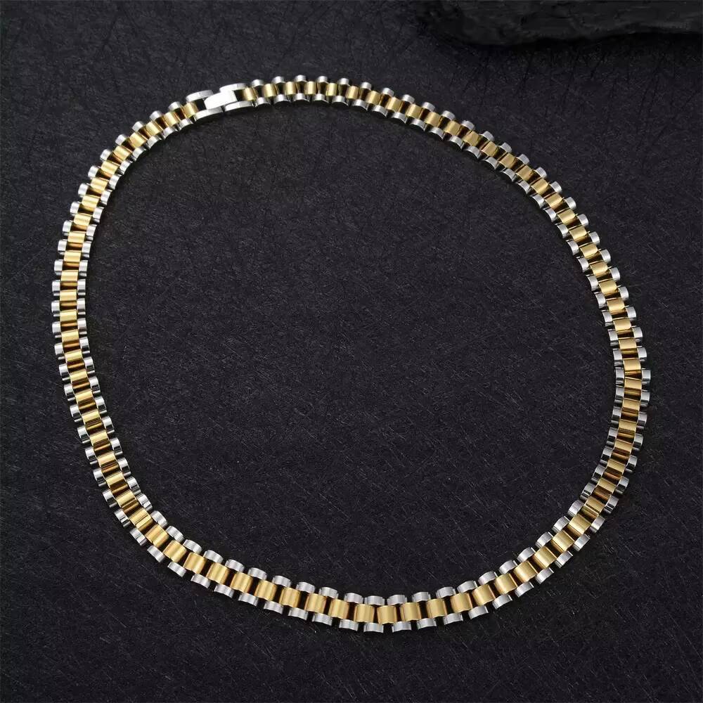 10mm Silver Stainless Steel Watch Band Necklace for Men Trendy Custom Jewelry with Strap Chain for Anniversaries