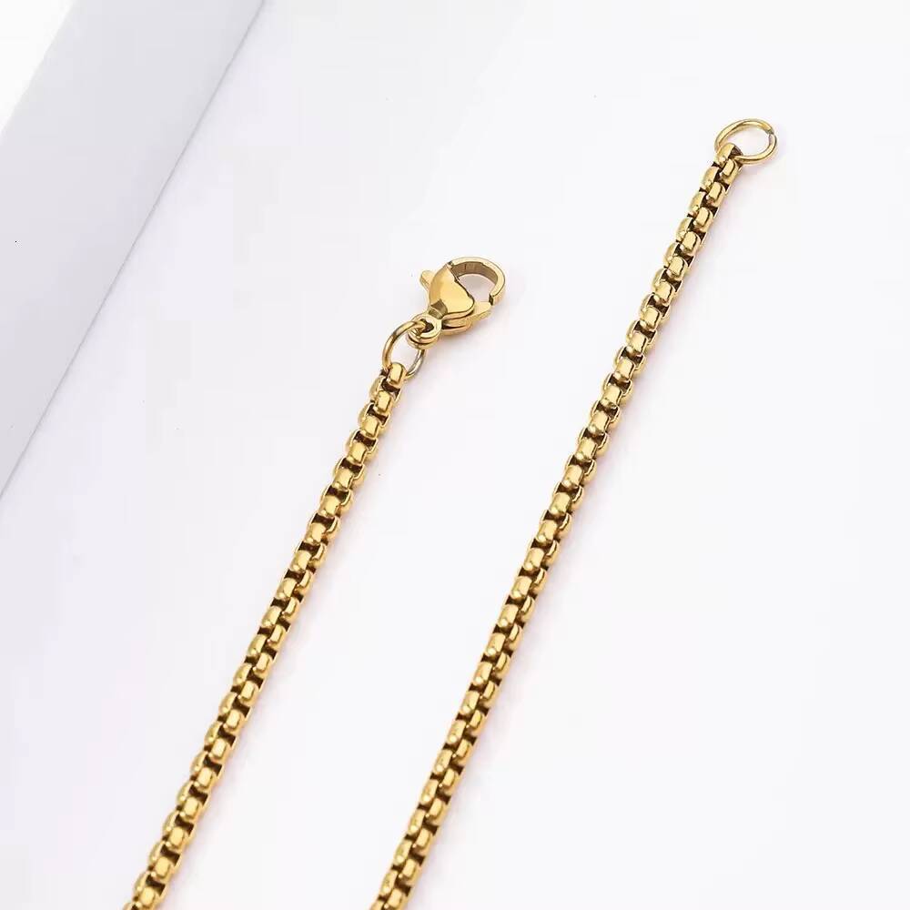 Hot selling Mens Silver Box Chain Necklace in 3mm Men Stainless Steel Necklaces Welded for Customs Jewelry