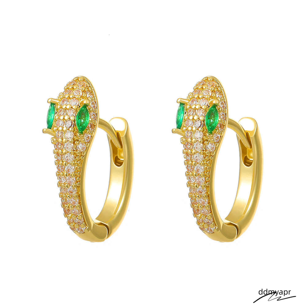 Micro Pave Zircon Snake-Shaped Hoop Earrings Men, Stainless Steel, Hypoallergenic, High-End Accessories For Women, Versatile Ddmydec And Unique Jewelr