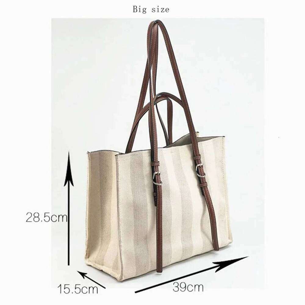 Fashion Vintage Canvas Women Shoulder Bags Crossbody Casual Strips Tote Versatile Hand Bag