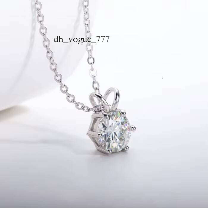 6.5mm or 8.0mm Circular Cut Moissanite Pendant Women's Necklace, Holiday Gift,