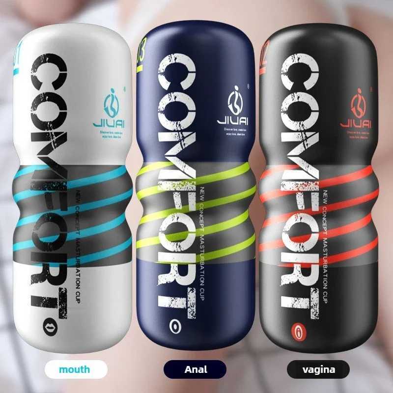 Manual Male Masturbator Soft Rubber Climax Airplane Cup Anal Vagina Mouth Sucking Penis Trainer Adult Sex Toys for Men 18XJ250905